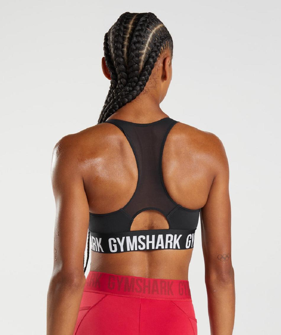 Sujetadores Deportivos Gymshark Entrenamiento Brandmark Mujer Negras | CO 2117DFM